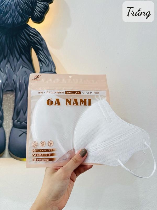 COMBO 300 chiếc (tặng 100 chiếc) Khẩu trang 6A NAMI TÚI ZIP 4 lớp Kháng khuẩn {45-75kg} Che phủ kín khuôn mặt, Chông nắng và tia UV tốt 1