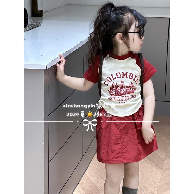 Quần áo trẻ em,  Áo thun mix chân váy thô nhiều màu bé gái từ 10-20kg, Ebestore 2