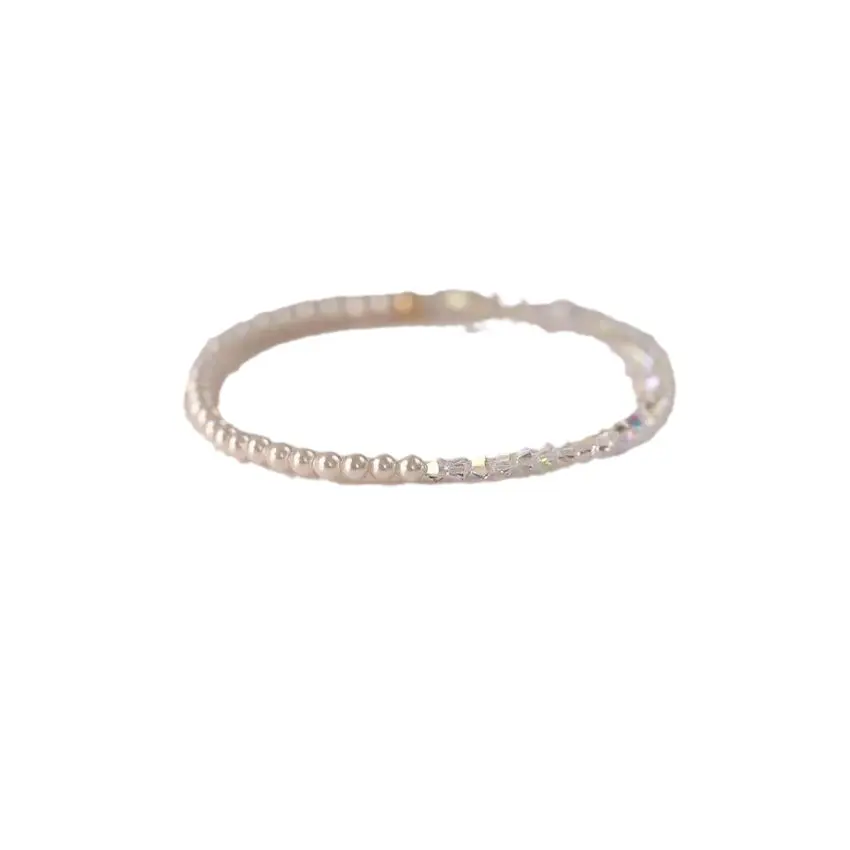 Pearl Crystal Bracelet Women's Design Sense Ins Niche Grain of Rice Pearl Bracelet Extremely Fine Mori Style 2024 Hot Sale bracelet