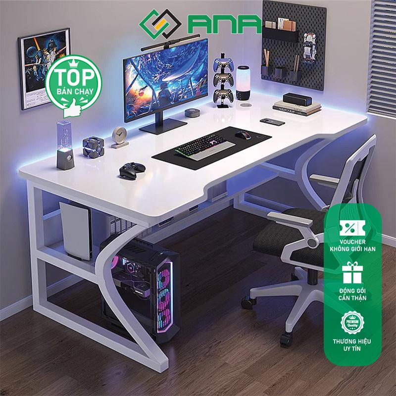 [ANA] TOP Bàn Gaming Bàn Máy Tính ANA (Chưa Kèm Ghế) Có Chân Chữ K Cong Có Kệ Để Sách Bên Dưới Khung Chân Sắt Hộp 40x20cm, Mặt bàn Gỗ MDF Có 2 Lỗ Đi Dây Điện Tiện lợi -GKC