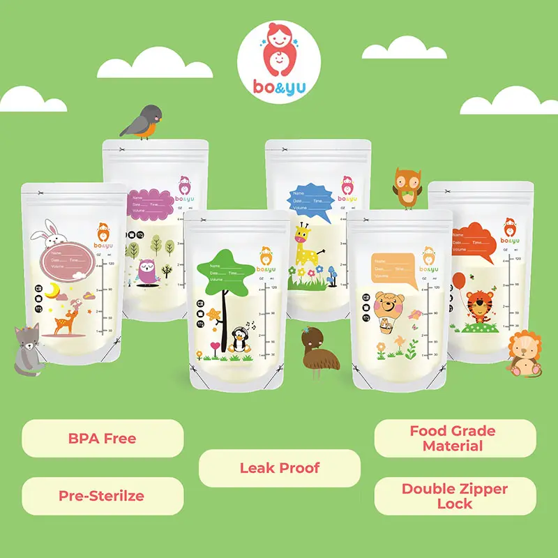 Kantong ASI 120ml-30pcs Bo&yu / Breastmilk Storage Bag BPA FREE / Plastik ASI / Kantong Asip / Air Susu Ibu / Kantong ASI Polos / Breast Milk Bag
