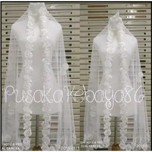 KERUDUNG PENGANTIN/UNTUK AKAD NIKAH/SELENDANG PUTIH