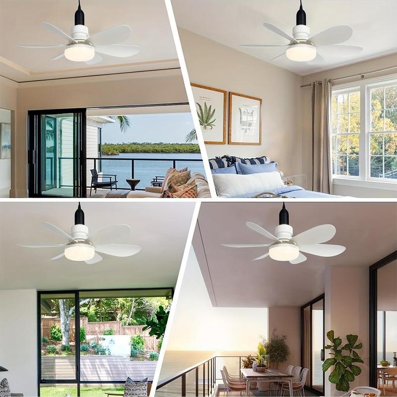 40W Small Screw-in Fan Light with Light & Remote, Stepless Dimming Wind Speed Adjustment Fan with Light Compatible with E26/E27 Socket Suitable for Bedrooms, Living Rooms, Study Rooms, Kitchens, Toilets, Room Decor 5