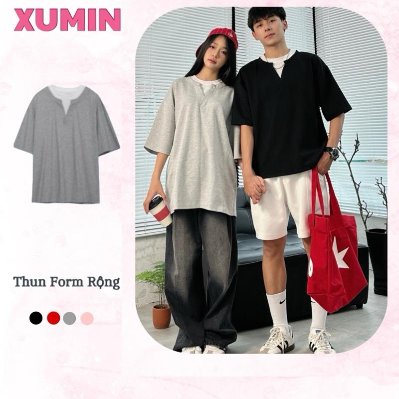 Áo Thun Dáng Rộng Nam Nữ Chất Liệu Vải Dày Dặn, Thấm Hút Mồ Hôi Tốt, Dáng Trơn Basic 0