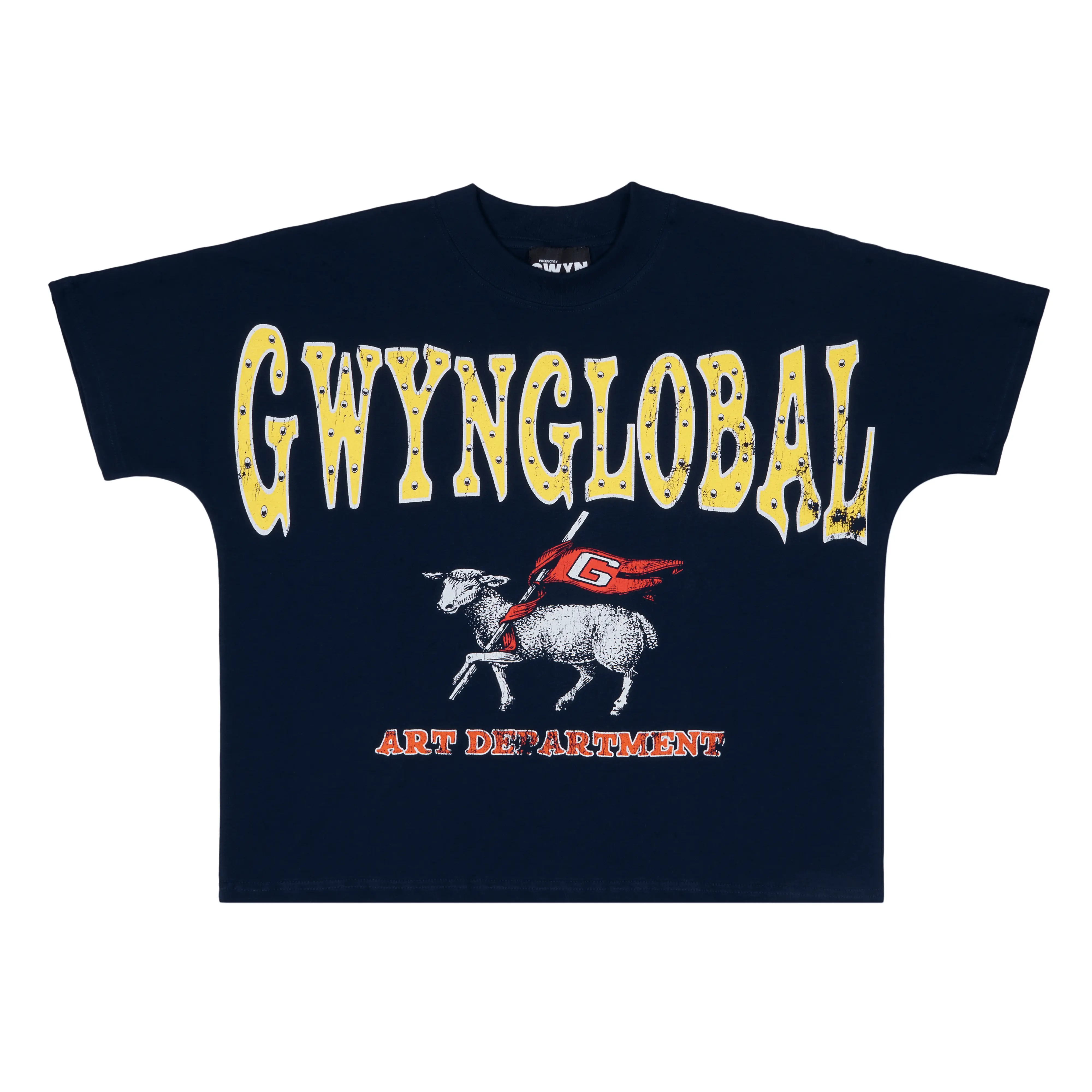 Áo thun tay ngắn nam nữ GWYN ADORABLE GOAT T-SHIRT/ NAVY BLUE