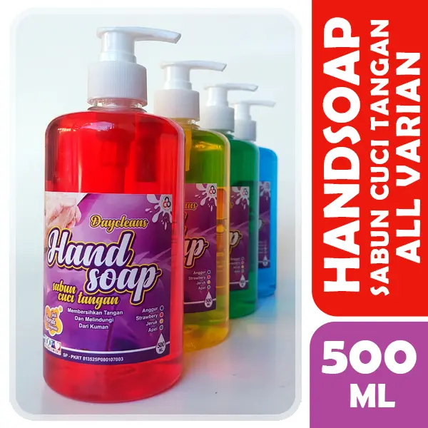 HANDSOAP PUMP 500ML Hand Wash SABUN CUCI TANGAN (Aroma STRWBERY - JERUK - ANGGUR - APEL)
