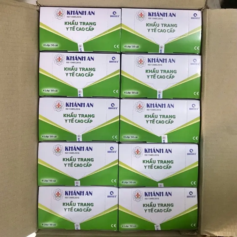 Hộp 50 cái khẩu trang y tế khang khuẩn Khánh An dày 4 lớp 7
