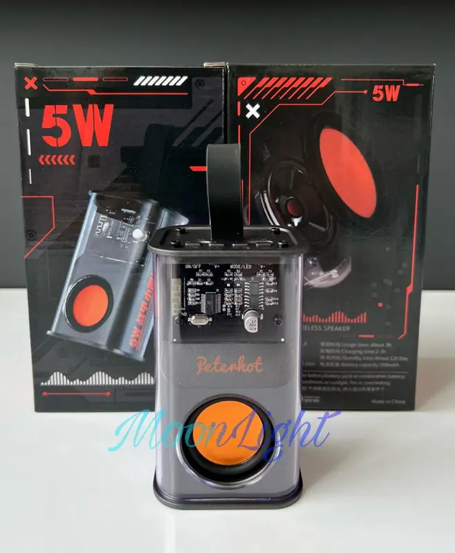 Speaker Bluetooth 5W LED Light / Wireless Bluetooth Speaker Transparent 5