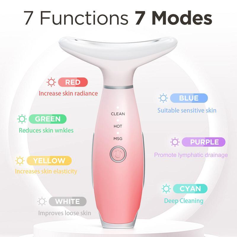 Product Introduction of 7 Color LED Facial Massager, Facial Skin Care Massager, Multifunctional Beauty Instrument for Neck and Facial Treatments 4