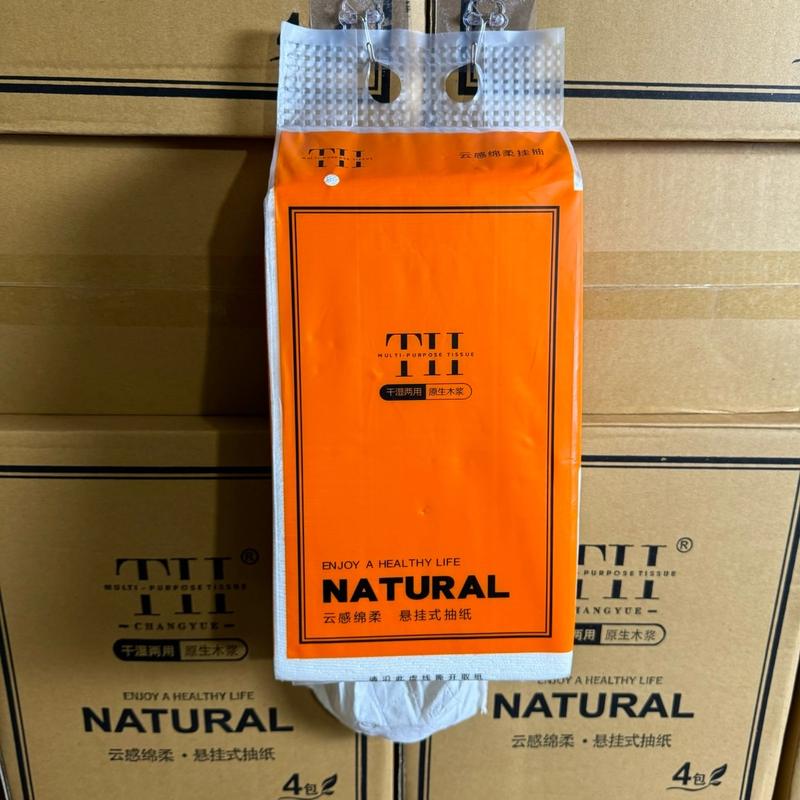 HN-HCM Thùng 4 Túi Giấy Ăn Treo Tường Natural tặng móc, Giấy Rút Treo Tường 4 Lớp Bằng Bột Gỗ Nguyên Sinh Hàng Nội Địa Trung Giấy Vệ Sinh