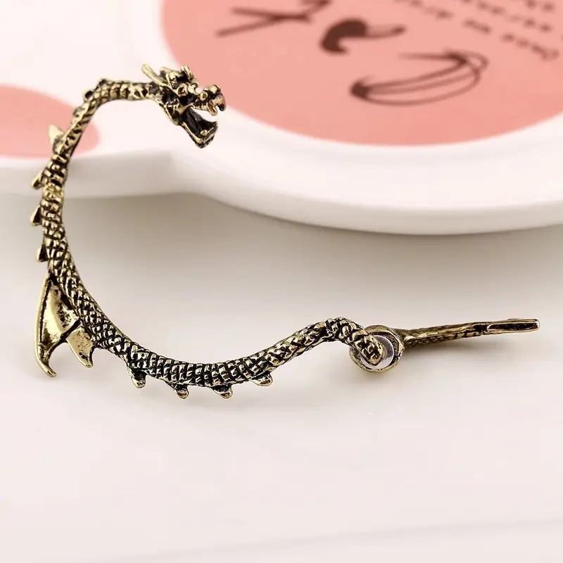Fashion Flying Dragon Earrings Ear Clips Popular Punk Style For Girl Women Perfect Her Christmas gift 4