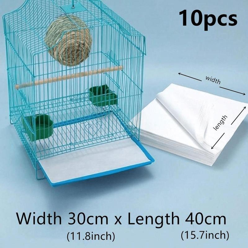 Disposable Absorbent Bird Cage Liner, 10pcs/set Non-woven Bird Cage Liner, Parrot Cage Cleaning Pad, Pet Supplies 1