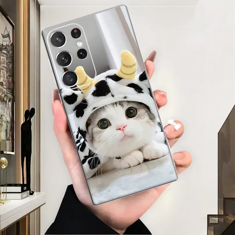 Cow Kitten Fashion Pattern Case for Samsung Galaxy S24 S23 S22 S21 S20 Note 20 Ultra 5G/Plus/FE/S9 + S8/Note 9 + 10 Lite 8 A55 A54 A14 A15 A13 A25 A34 A73 A72 A71 A70 A53 A52 s A51 A50 A30 A21 A20 A04 s a42 a41 a33 a32 a31 a23 a22 a12