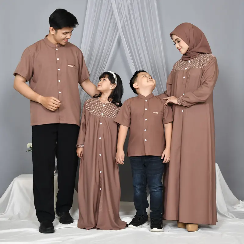 Salsa sarimbit couple keluarga baju dress keluarga mom dress set couple family set sarimbit gamis lebaran keluarga kemeja pasangan keluarga Muslim Wanita 3
