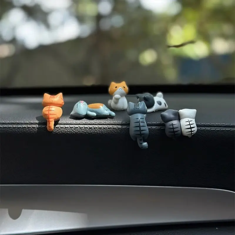 6Pcs/Set Miniatur Hewan Kucing / Miniatur Binatang Kucing / Ornaments Micro Landscape Bonsai Decoration 7