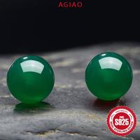 Gambar AGIAO Anting Stud Chalcedony 8mm Yang Sederhana Dan Bergaya - hijau, 8mm dari A.GIAO.ID Kab. Gresik 4 Tokopedia