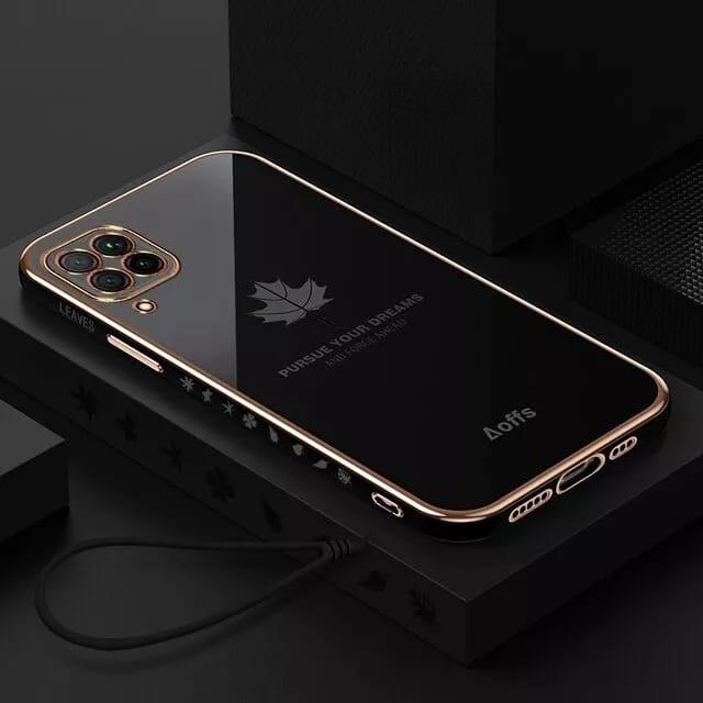 Softcase Samsung A22 4G - M22 - M32 Silikon Maple Plating Motif Daun 1
