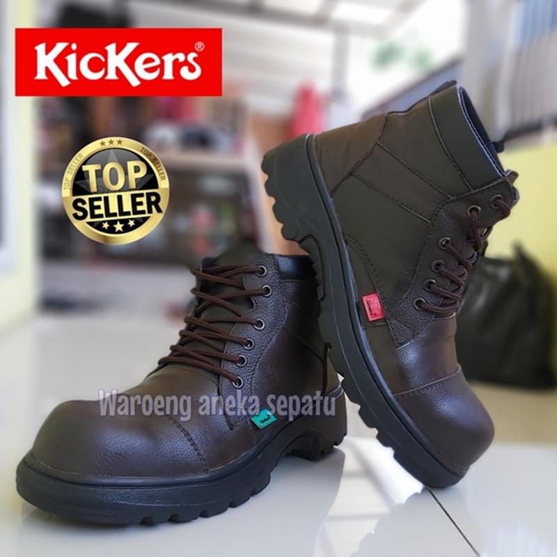 Sepatu Safety Boots Kickers Corsair Pria Kulit Asli Ujung Besi - Shop ...
