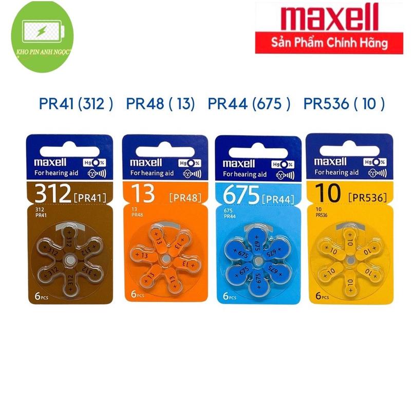 Pin Trợ Thính Maxell PR41 (312 ) / PR44 (675) / PR48 (13 ) / PR536 (10 ) 1,45V