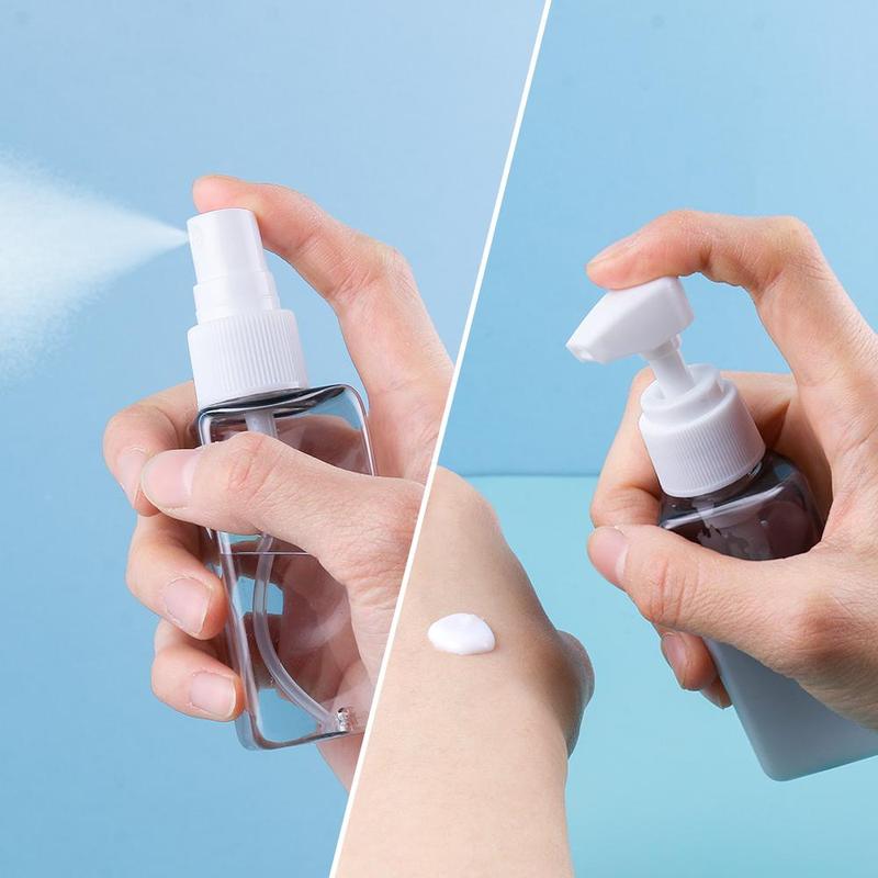 4 in 1 50ml Lotion Dispenser (1 Set ), Empty Refillable Travel Lotion Bottles, Portable Travel Soap Dispenser Bottle Set for Shower Gel Shampoo Liquid Soap 2