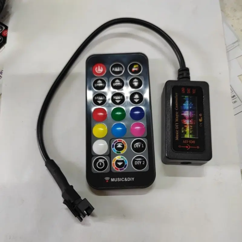 Controller ws2811 Ws2812b sensor suara musik remote VU meter