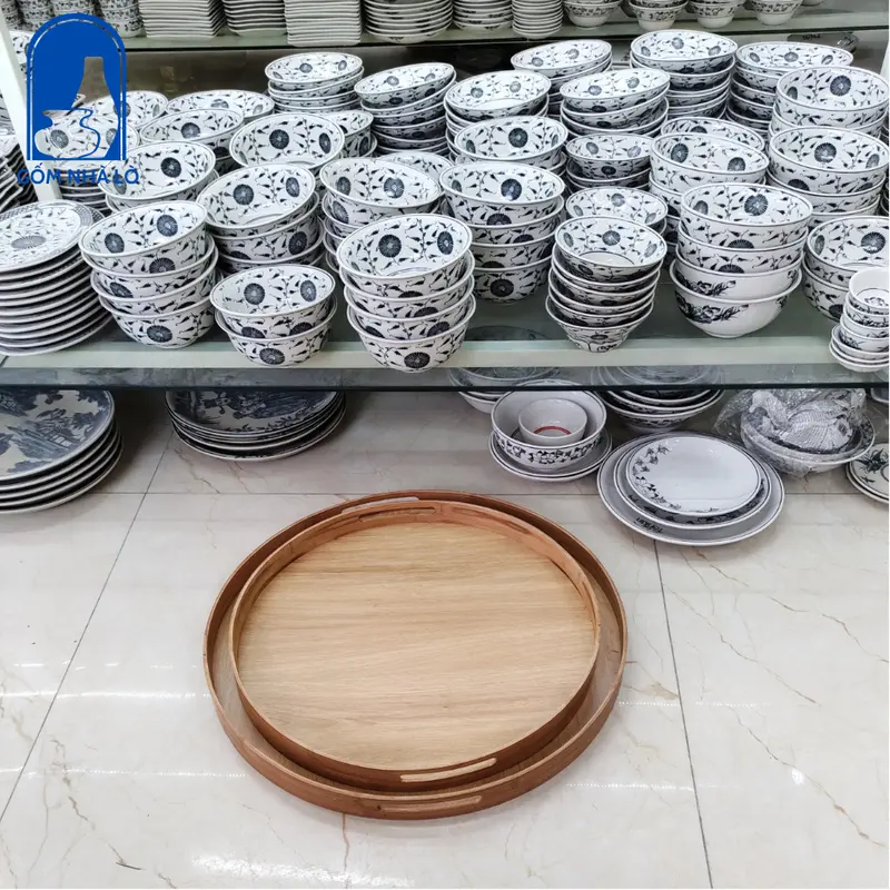 Khay gỗ tròn đựng đồ thờ, mâm gỗ đựng bộ hoa mặt trời, khay mây đựng đồ thờ Decor, khay tre đựng mứt tết, khay tre đựng đồ thắp hương Gốm Nhà Lò 7