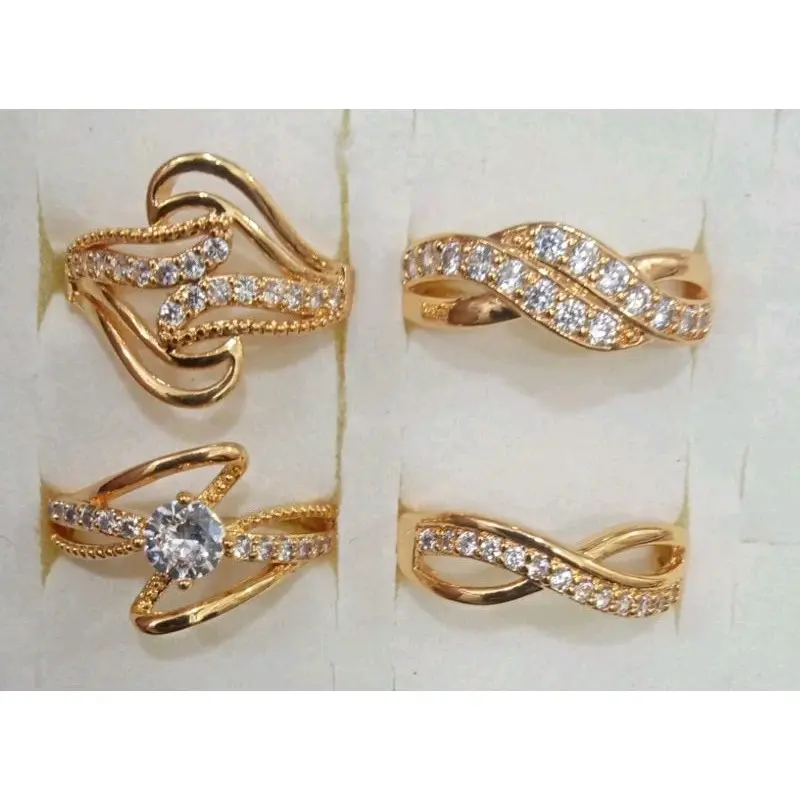 Cincin Xuping Wanita Lapis emas Anti Karat 0