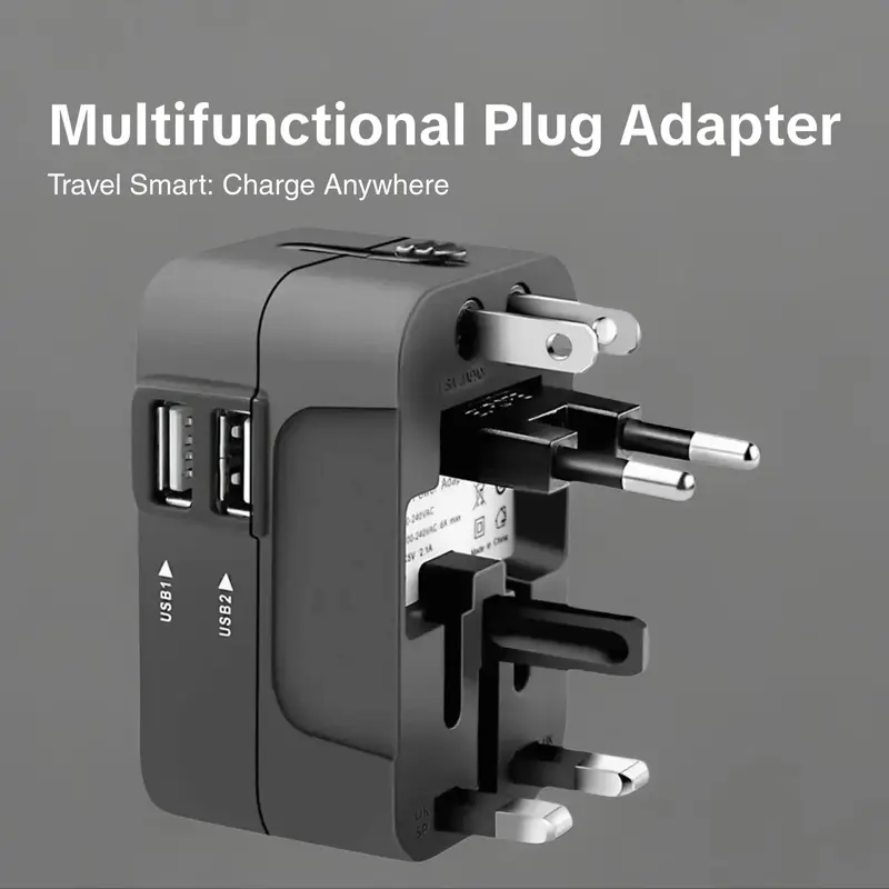 Plug Converter, Durable Socket Converter for Smartphone, Worldwide Charging Adapter for Home Office, Portable Charger, Electronic Devices for Cellphone, Electrical Sockets, Traveling Gadgets, Reliable 1