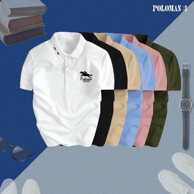 Áo polo Poloman 03 thiết kế chất vải cao cấp tay ngắn cực đẹp trẻ trung thanh lịch freeship Menswear Có Cổ Ngắn Tay Cộc Tay Shirt Thun