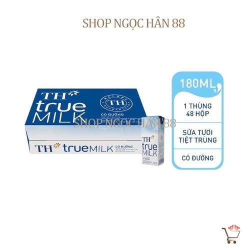 Thùng Sữa tươi TH True Milk 48 Hộp x 180ml. Đủ vị