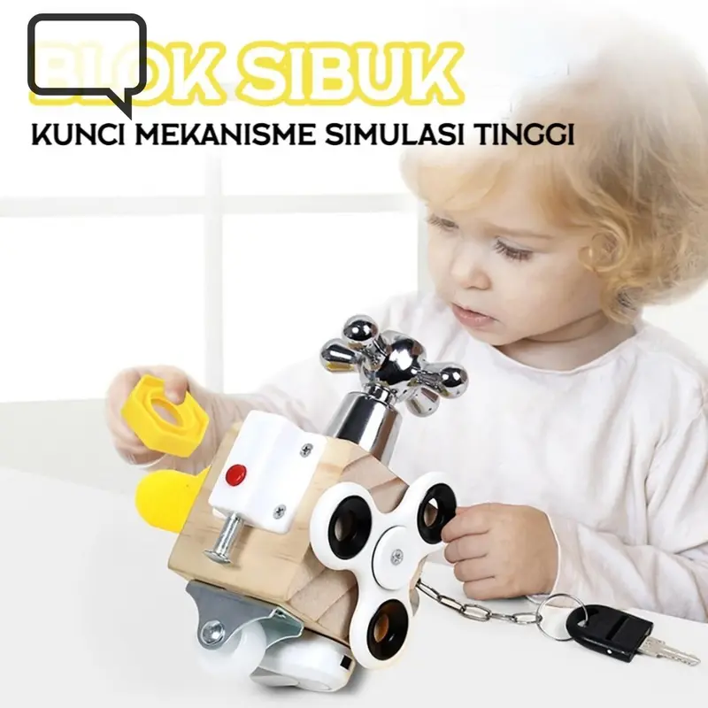 Mainan Edukasi Montessori 6-in-1 Busy Cube Permainan Sensorik untuk Bayi Ide Hadiah Unik 6