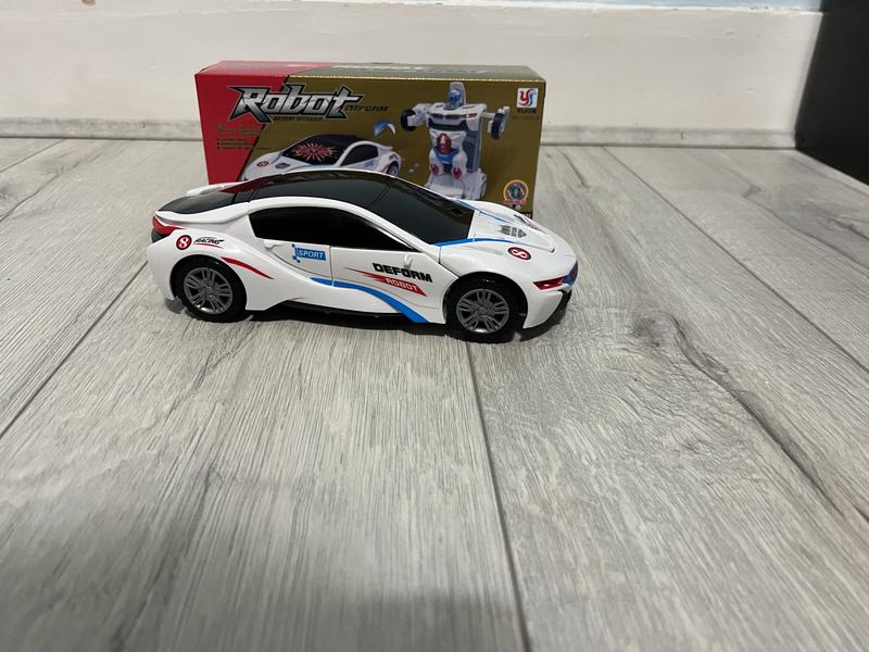 Bump & Go Action Police Car Transforming change to Robot With Music/Lights Robot Deform Brain development Childs curiosity Educational Gift Set Boys Girls Multicoloured Game Musical 5