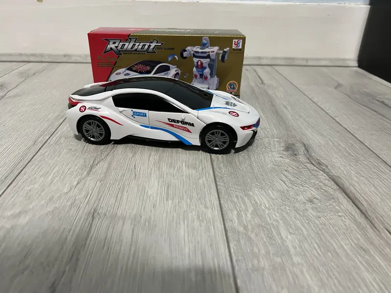 Bump & Go Action Police Car Transforming change to Robot With Music/Lights Robot Deform Brain development Childs curiosity Educational Gift Set Boys Girls Multicoloured Game Musical 4