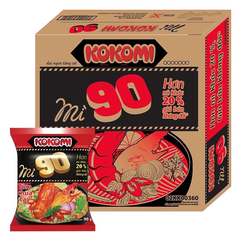  Thùng 30 Mì Kokomi Đại 90 Tôm Chua Cay  30 X 90g  premium mi tom mìtôm 