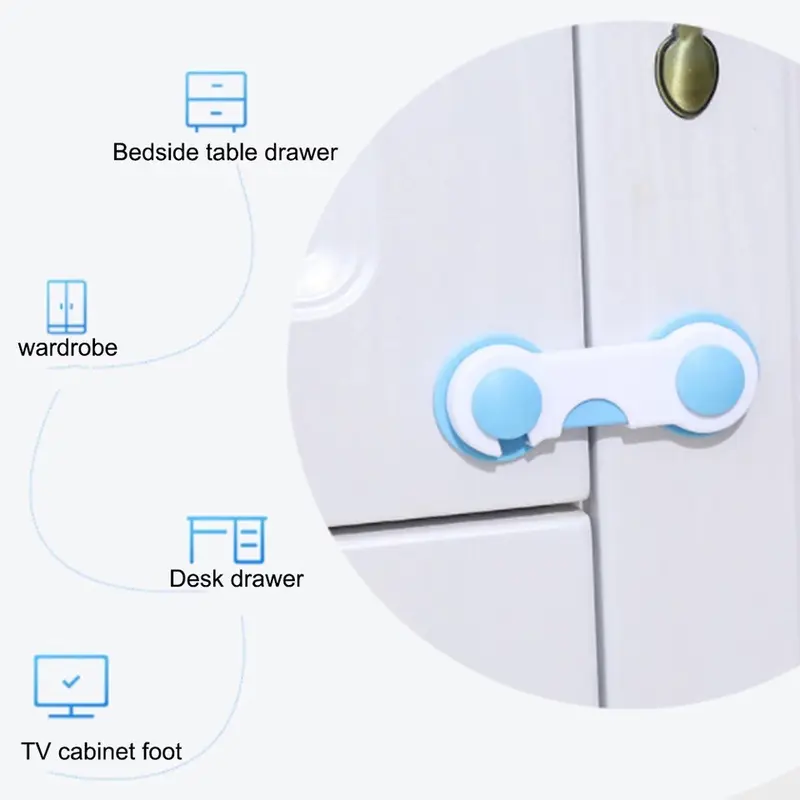 Kunci Pengaman Laci Lemari Kulkas / Pengaman Pintu Kulkas Lemari / 3m Adhesive Child Lock / Baby Safety 5