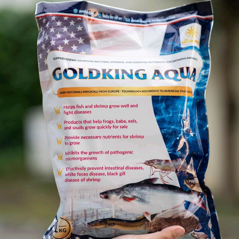 Combo 2 gói GOLDKING AQUA 100g ( dùng thử) siêu tăng trưởng trong nuôi trồng thủy sản (dùng cho cá, tôm, baba, cá chạch, ếch, lươn, cá sấu, ốc 1