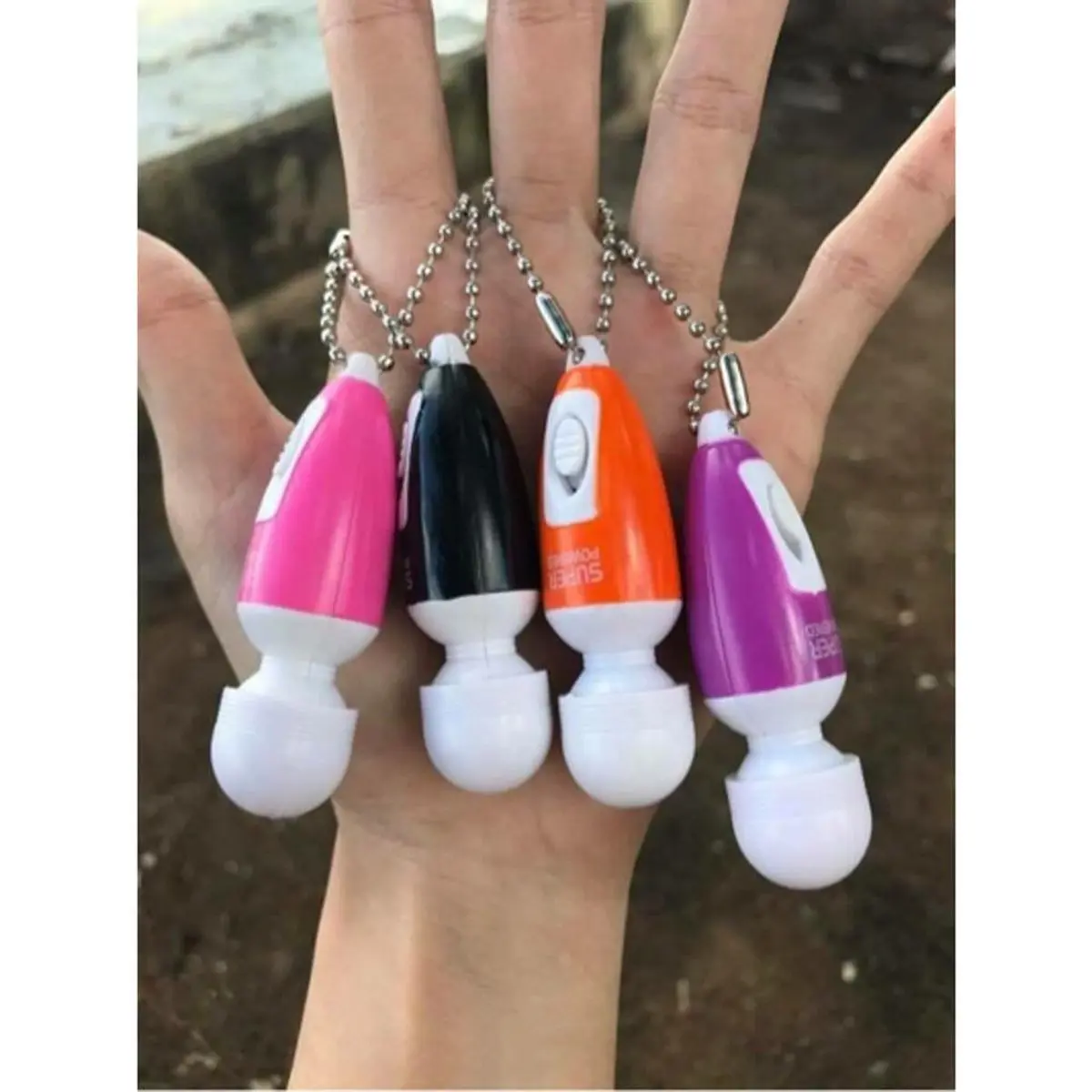 Móc khóa cầm tay đầu tròn kèm pin