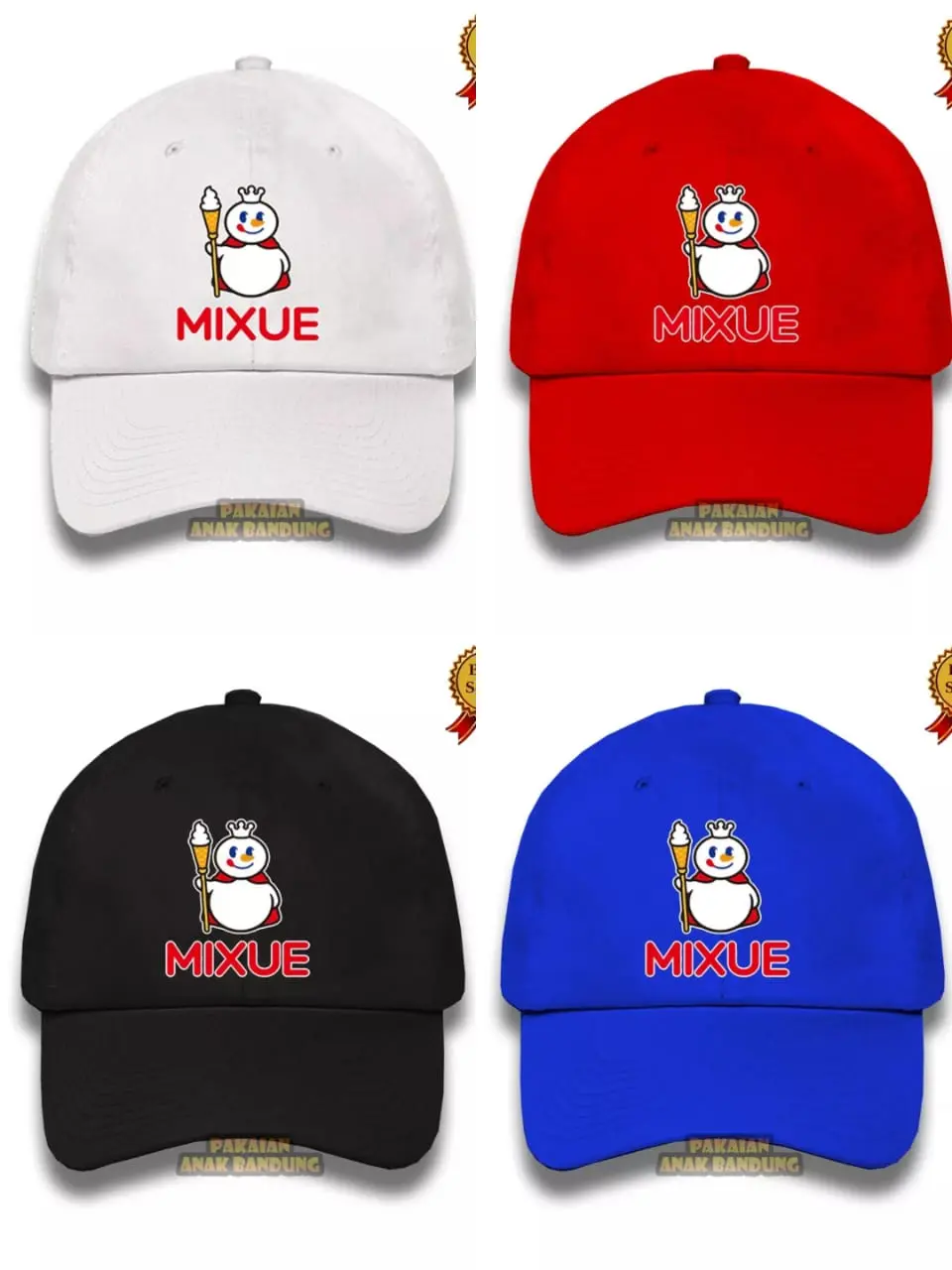Topi Mixue Topi anak baseball laki-laki perempuan topi logo mixue