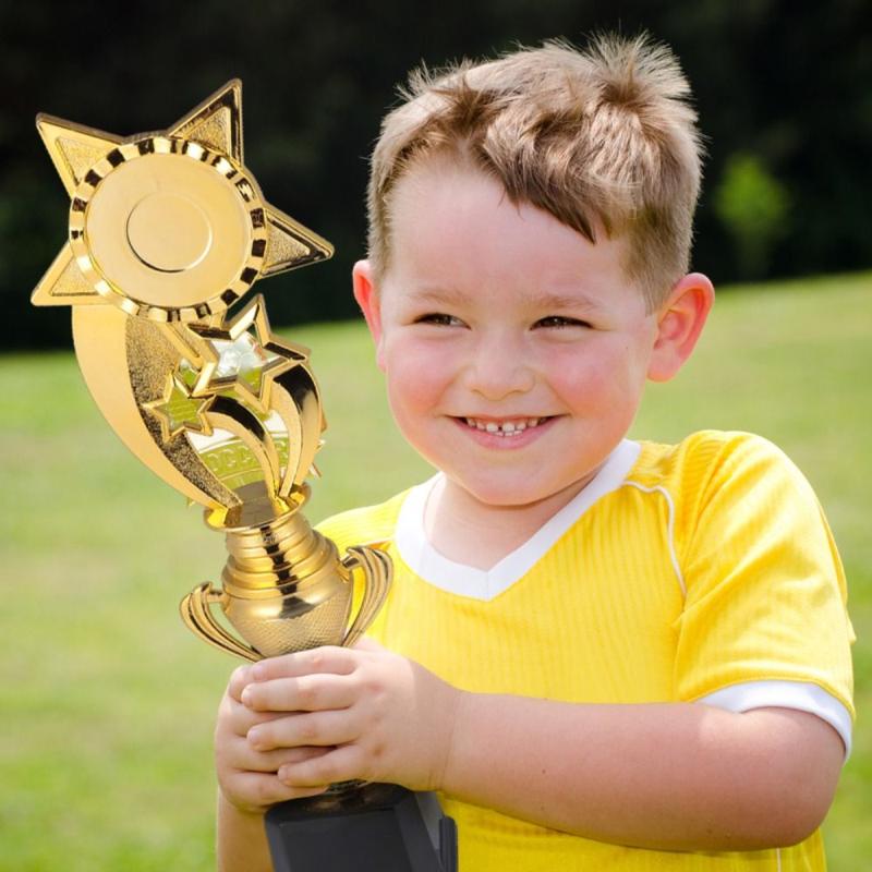 New Golden Plating Award Trophy Stars Plastic Reward Prize Cup Souvenir Competition Sports Game Winner Award Trophy Toy Kindergarten Kids Gift 4