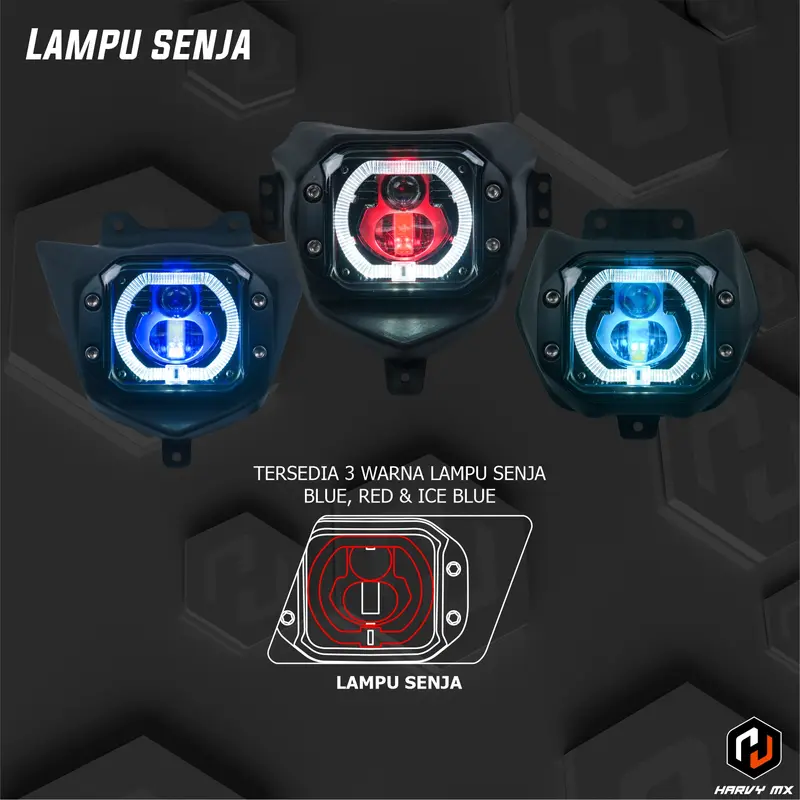 Reflektor TWIN LED Exta Bright Lampu Depan CRF 150L KLX BIGFOOT DTRACKER WR 155 HARVY MX Supermoto 4
