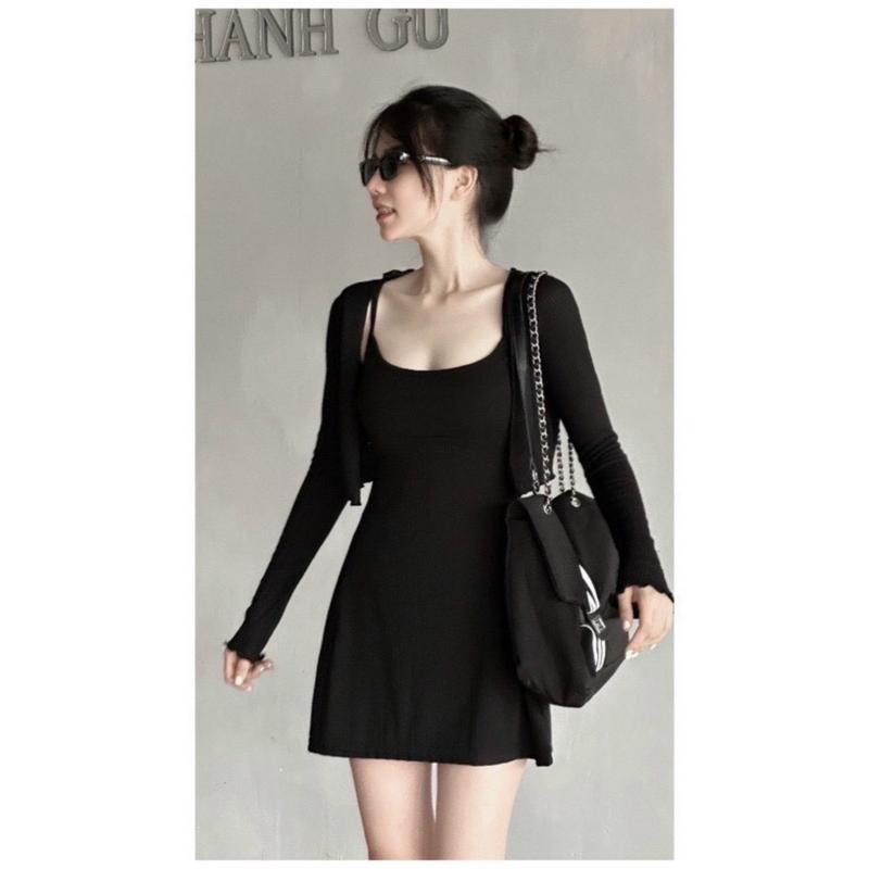Product Introduction of Áo khoác cardigan dáng croptop khoác ngoài tay dài, áo khoác nữ phối với đầm váy thun tăm lạnh VD901 23