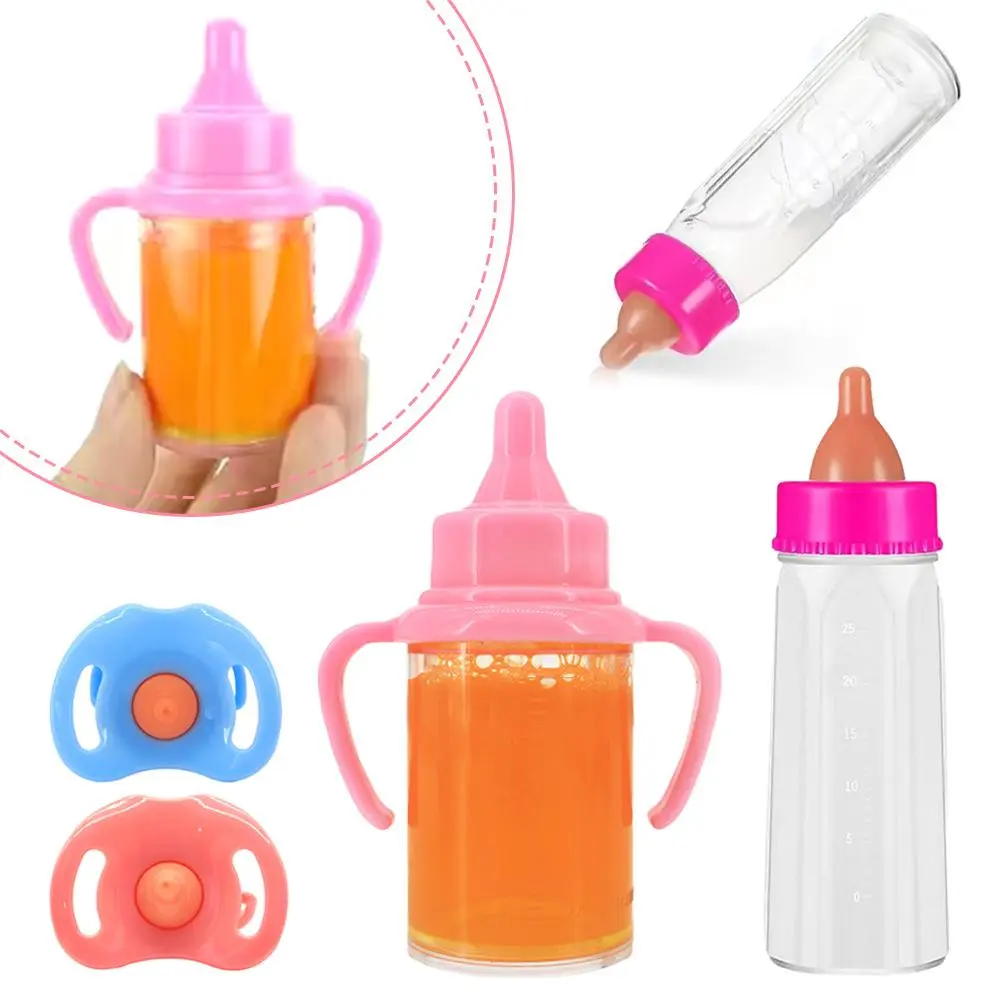Baby Doll Feeding Bottle Set Baby Care Toy Stroller Milk And Juice Bottles With Toy Pacifier For Baby Dolls Toy