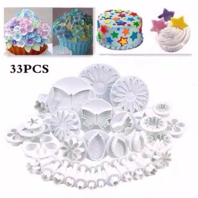 33pcs plunger Fondant plunger kue kering 0