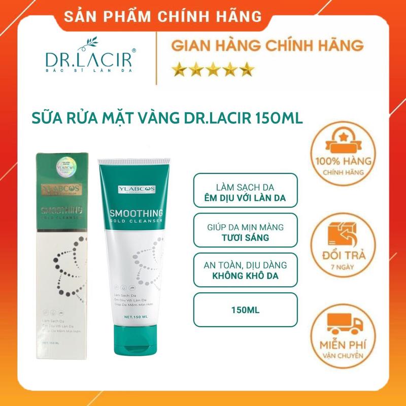 Sữa rửa mặt vàng Dr.Lacir Smoothing Gold Cleanser chai 150ml hàng chính hãng