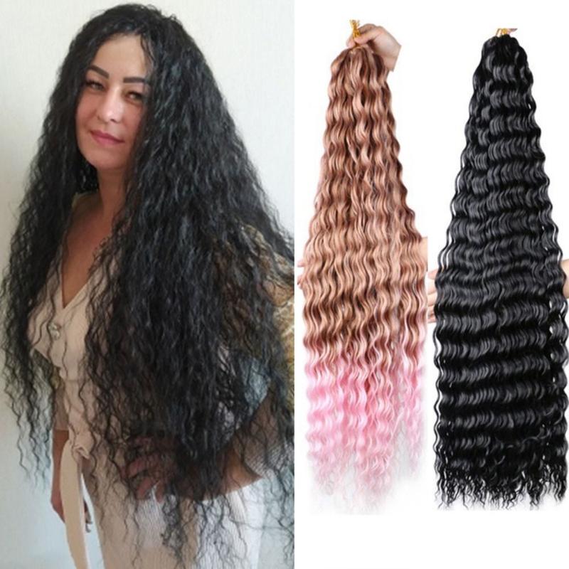 DIY Freetress Deep Twist Crochet Hair Ombre Afro Curls Synthetic Crochet Hair Long Curly Crochet Braiding Hair Extensions African 1