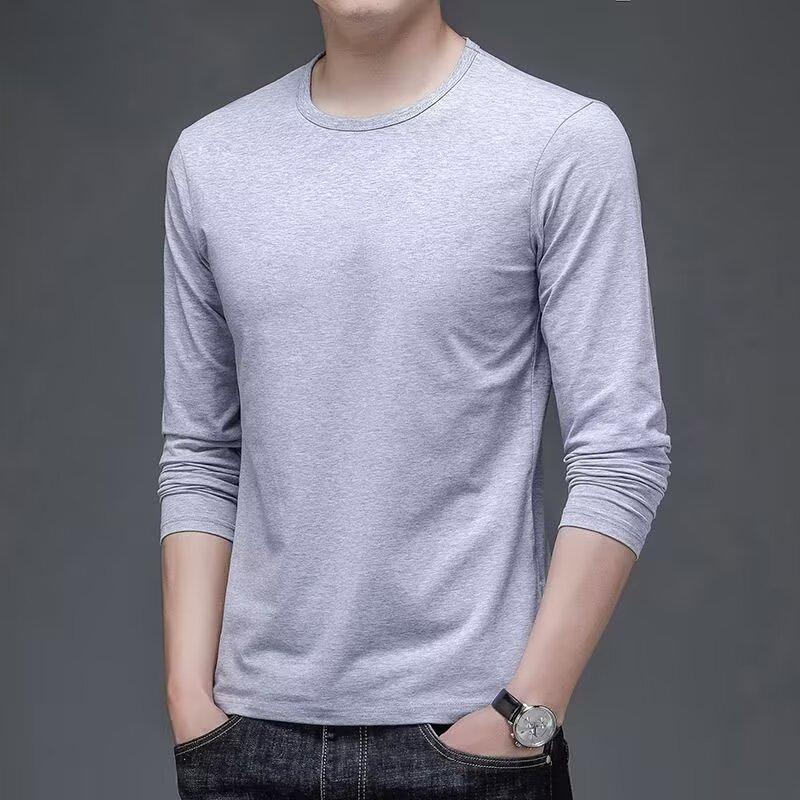 Product Introduction of T Shirt for Men Fashion Brand Ins Cotton Loose Long Sleeve Men's Top Clothing Coat round Neck Loose Pullover Autumn and Winter All-Matching National Fashion 21