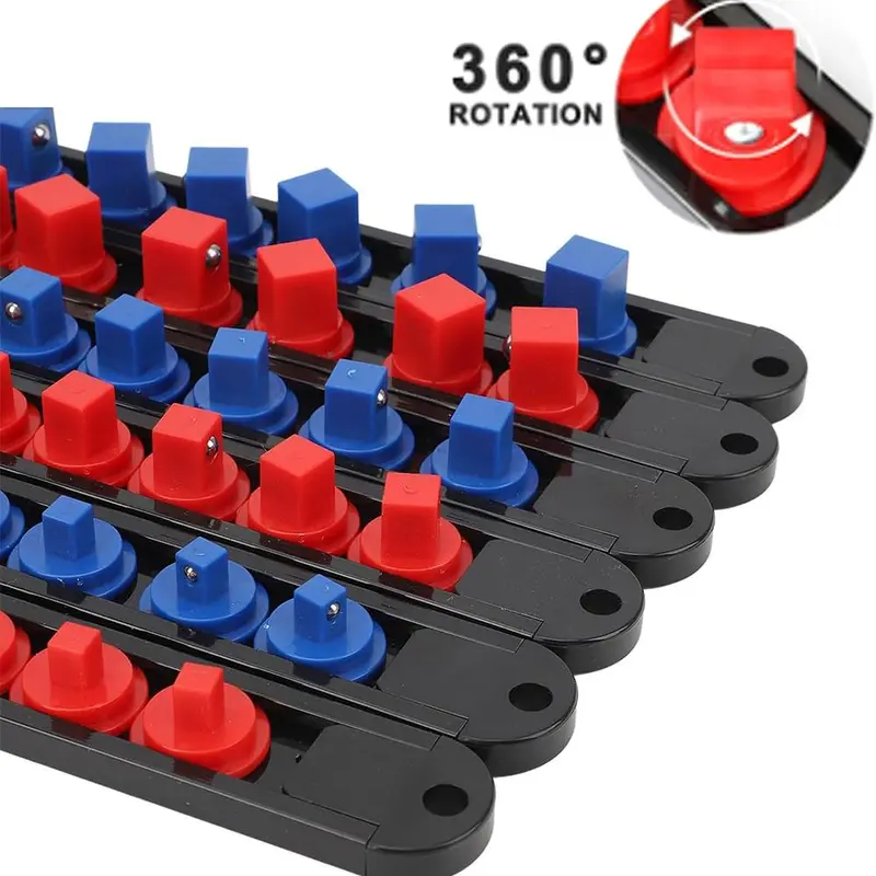 Socket Organizer, Socket Holder, Multifunctional Socket Storage Rack, Tool Organizer for 1/4-Inch, 3/8-Inch, 1/2-Inch Drive Set Tools 4