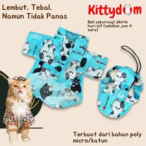 KITTYDOM Pakaian Kostum Hewan Baju Kemeja Kucing Plus Topi Baju Anjing Kelinci Monyet Cat Clothes Shirt Bundle