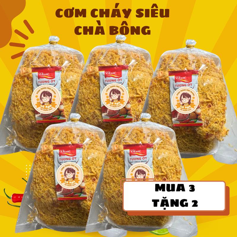 [Mua 3 tặng 2] Tổng nhận 5 bịch cơm cháy siêu chà bông mỗi bịch 200gr