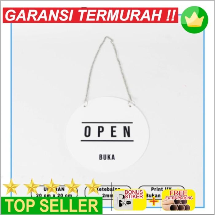OPEN CLOSE AKRILIK SIGN/ BUKA TUTUP SIGN / SIGN SYSTEM Putih 20 cm 2